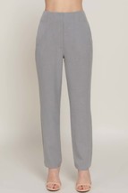 Women&#39;s Gray High Waist Pintuck Detail Long Pants - £21.94 GBP