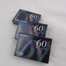 New Canon DVM-E60 MiniDV Tape 60 Minutes Sealed Digital Videocassette (3) - £13.59 GBP
