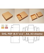Slide box template, drawer box, drawer gift box, slider box, sliding box, 8.5x11 - $1.49