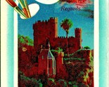 Painters Palette Moolit Castle Night Scene Sincere Greetings 1910 Vtg Po... - $10.84