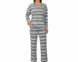 Nautica Ladies&#39; Size Small, 2-PC Silky Fleece Pajamas Set, Gray Fairisle - £14.93 GBP