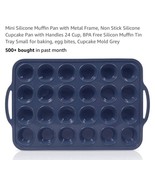 Mini Silicone Muffin Pan with Metal Frame, Non Stick Silicone Cupcake Pa... - $21.66