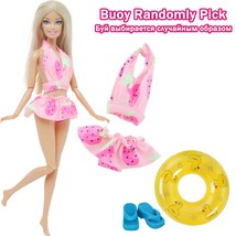 3 PCS/Set Handmade Doll Swimsuit Bikini Dress Beach Clothes + 1x Random Swim Rin - £11.72 GBP