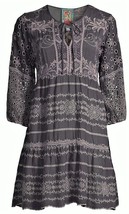 Johnny Was Embroidered Tunic Dress with Slip Sz-2X Graphite - £172.97 GBP