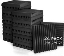 Acoustic Panels, 2&quot; X 12&quot; X 12&quot; Acoustic Foam Panels, Studio Wedge T - £49.91 GBP