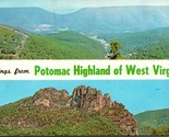 Dual View Banner Greetings From Potomac Highland WV Chrome Postcard L12 - $8.87