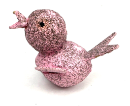 Vintage Mica Cardboard Bird Christmas Ornament Pink Silver Glitter 3.5&quot; ... - $347.45 MXN