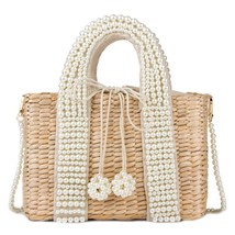 Rl hand woven straw bag bohemian travel turf grass woven bag portable diagonal dual use thumb200