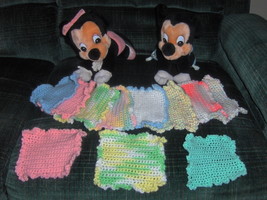 Wash Cloths Baby &amp; Children Crochet Homemade Acrylic Yarn Baby Shower Gift Idea - £9.61 GBP