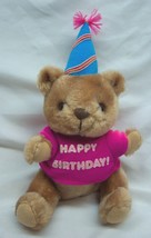 Vintage 1980&#39;s Russ Happy Birthday Teddy Bear 8&quot; Plush Stuffed Animal Toy 1980&#39;s - £13.76 GBP