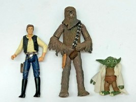 Star Wars Yoda, Chewy, Han Solo Action Figure Lot - £15.02 GBP