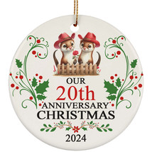 Cute Otter Couple Ornament Our 20th Anniversary Christmas 20 Year Keepsake Gift - £12.20 GBP