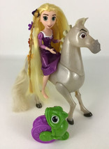 Disney Tangled the Series Rapunzel Articulated Doll Maximus Horse w Clip Pascal - £38.94 GBP
