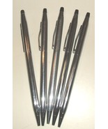 CROSS chrome pens w black ink, lot of five (5) tested good - £31.45 GBP