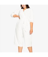 NWT City Chic Aubrey Puff Sleeved Jumpsuit - White Size 20 - $88.53