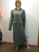 UTEX Weekend Wear Teal Hooded Trench Coat 16 Long Maxi All Weather Lined... - $49.95