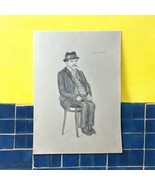 K.Stanger Antique 1910” Original Pencil Drawing Sitting Man Portrait 28*... - $101.82 CAD