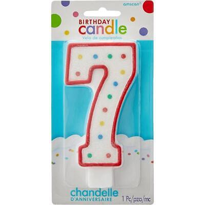 Primary image for Candle Jumbo #7 Molded Number Happy Birthday Party Cake Topper New