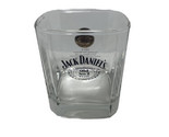 Jack Daniels Old No 7 Rocks Glass Square Black Graphics Weighted 1914 Wh... - $14.01