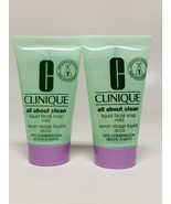 2x Clinique All About Clean Liquid Facial Soap MILD Formula 1oz Each Tra... - $12.63 CAD