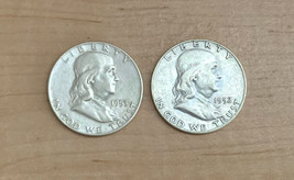 1952 + 1953 Franklin .90 Silver Half Dollar Denver Mint Uncirculated - £19.78 GBP