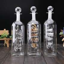 Figurines Ship In a Bottle Glass Boat Wood Base Decorative Maison Orname... - £38.74 GBP