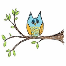 Sketchy Owl on Branch Vinyl Wall Decal - 27.5" wide x 21" tall - $32.00
