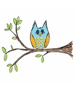 Sketchy Owl on Branch Vinyl Wall Decal - 27.5&quot; wide x 21&quot; tall - $32.00