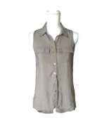 Charlotte Russe Womens Sleeveless Top Size XS Gray Lightweight Gold Tone... - $17.21