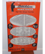 Vintage Bethlehem Wire Nails Tin Over Cardboard Store Sign - $2,189.30 MXN