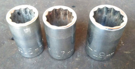 Craftsman Sockets 1/2 In. Drive 12 Point Metric 15mm 17mm 19mm Vintage U... - $23.92