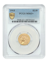 1915 $2.50 PCGS MS63+ - $1,680.53