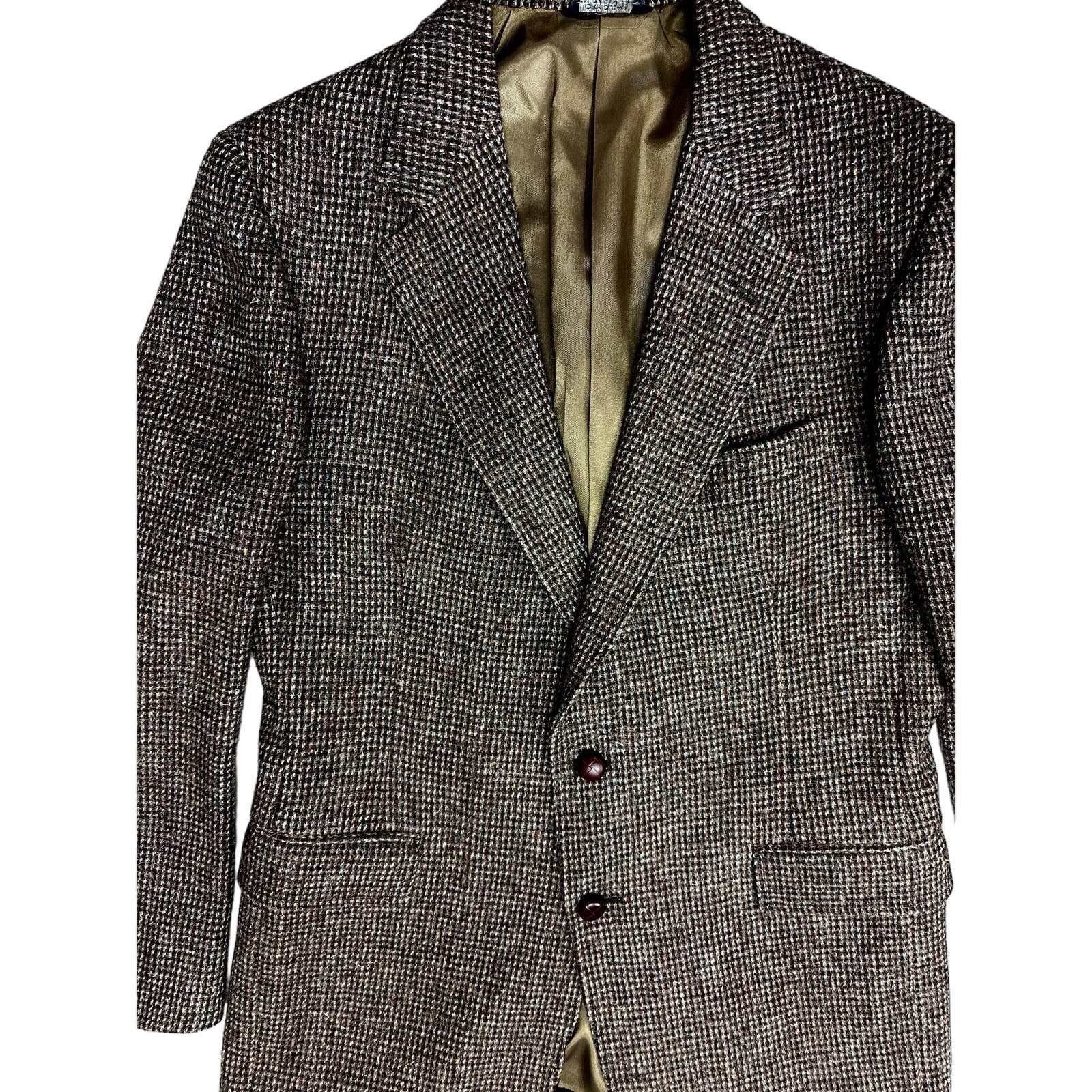 VTG Midcentury Harris Tweed Brown Wool Sport Jacket Cricketeer Sz 42 Scotland Item image 2