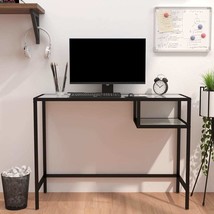 Computer Desk White Marble 100x36x74 cm Tempered Glass - £42.90 GBP