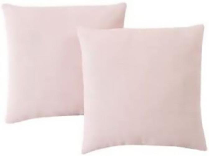 Infinity Home 2-Pack Square Faux Linen Decorative Pillows, Blush, 18"X18" - £19.72 GBP