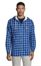 Lands End Flannel Sherpa Lined Hooded Shirt Jacket Size: Large New Ship Free - £77.77 GBP