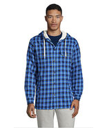 LANDS END Flannel Sherpa Lined Hooded SHIRT JACKET Size: LARGE New SHIP ... - $89.00