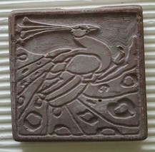 Batchelder or Pasadena/Calco Vintage Tile  3 3/4”sq X 1/2” *Unglazed  Peacock - £167.08 GBP