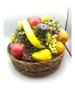 Vintage Fake Fruit Basket, Large Plastic Fruit Centerpiece, Photo Prop, ... - £59.34 GBP