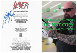 Kerry King Signed Slayer Madatory Suicide Lyrics Sheet COA Proof Autogra... - £153.17 GBP