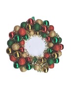 Vintage Wreath Christmas Glass Ornament Gold Tinsel Holiday Door Centerp... - £117.59 GBP