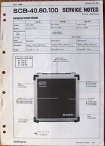 Roland SCB-40 60 100 Bass Guitar Amp Original Service Manual Schematics Booklet - £31.27 GBP