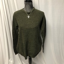 Kangol Sweater Womens Large Green Knit Cotton Crew Neck Long Sleeve - £18.44 GBP