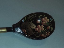 Vintage wooden hand painted wood folk art spoon fruit grapes - £16.46 GBP