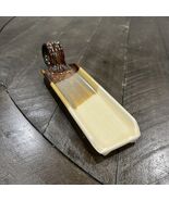 Pam Snyder Art Pottery Trinket Dish Tray Handle Brown Tan Cream Maryland - $41.45 CAD
