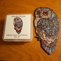 Owl  Wooden 96 Piece Jigsaw Puzzle 5x8 Unique Shapes Difficulty Level: 5... - $14.95