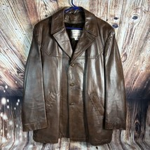 Vintage 70s GRAIS Angel Skin Nappa Brown Leather Jacket Coat Mens Sz 42 Made USA - £37.35 GBP