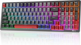 ROYAL KLUDGE RK98 Wireless Mechanical Gaming Keyboard RGB Silver Switches Blk - £61.51 GBP