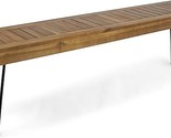 Christopher Knight Home Abbet Outdoor Industrial Wood Bench, Teak/Black ... - $268.99