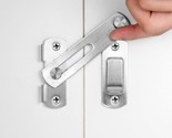 INIRET 4 Packs Barn Door Latches，3.93” x 2.75” Brushed Nickel Stainless ... - $25.97